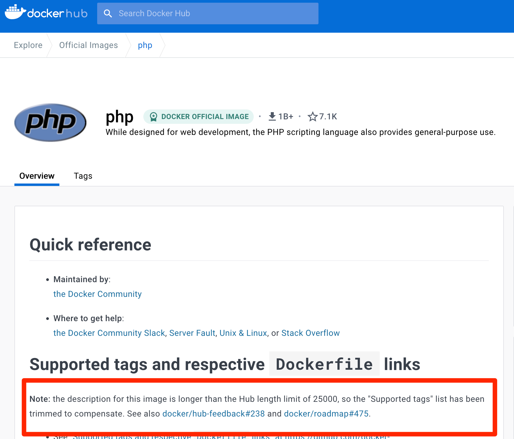 PHP Official Image